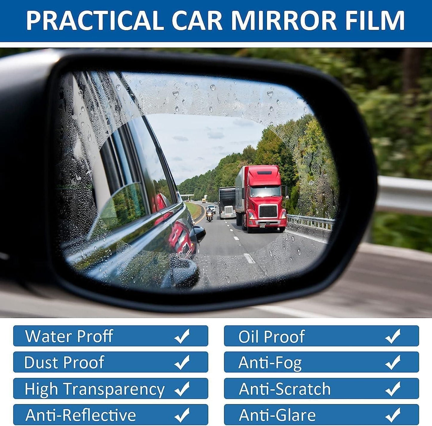 ClearView™ Anti-Fog & Rainproof Mirror Film (Pack of 2)